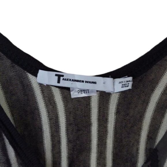 T by Alexander Wang Striped Linen Scoop  Tank Top - Picture 10 of 10
